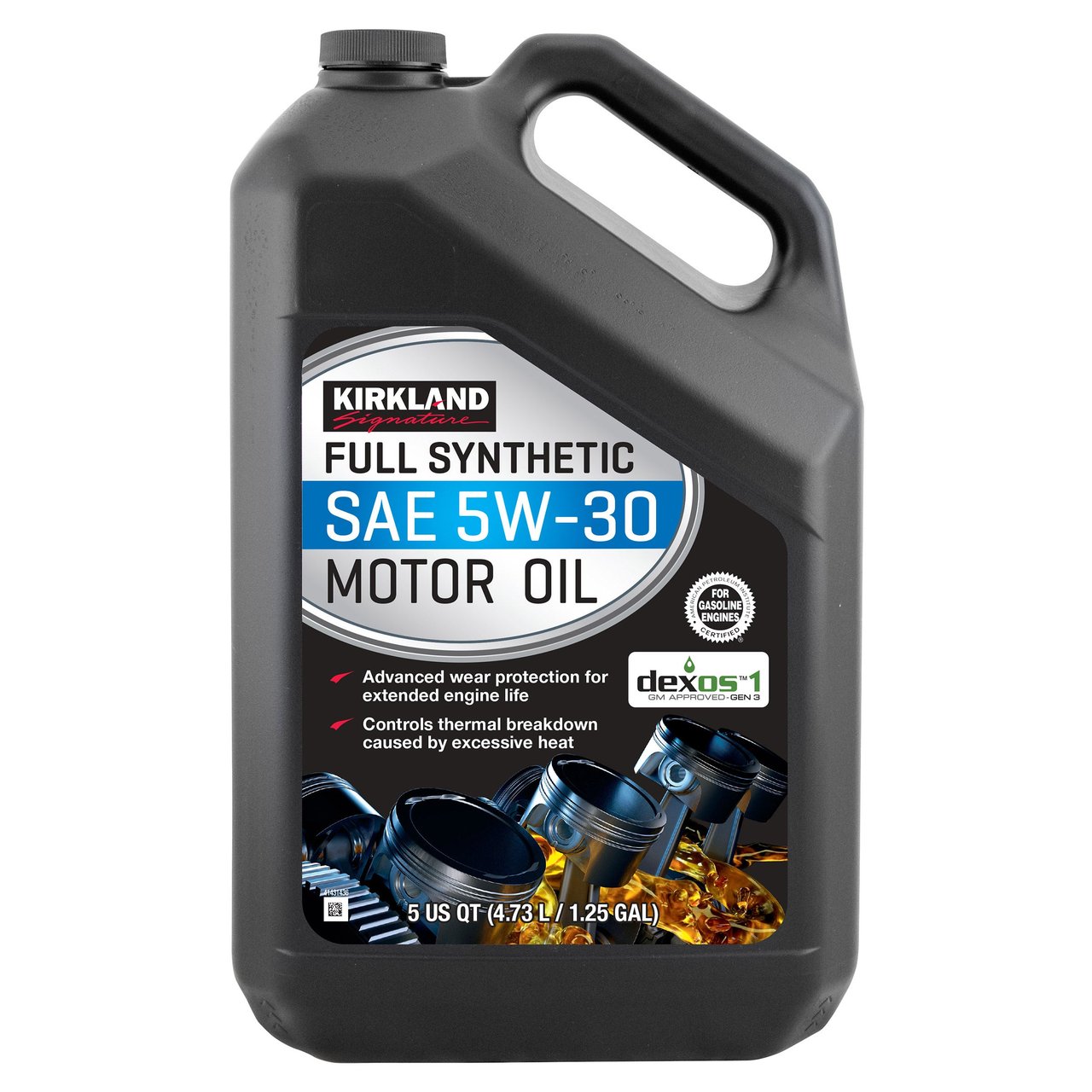Kirkland Signature Full Synthetic 5W-30 Motor Oil, 5-Quart, 2-Pack - Image 1