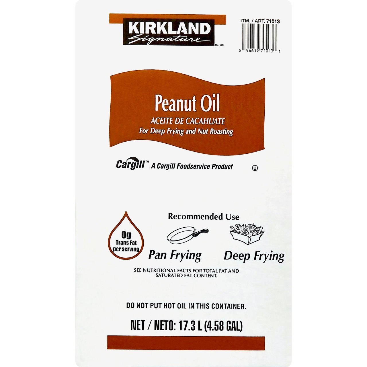 Kirkland Signature Peanut Oil 35 lb / 4.6 Gallon - Image 1