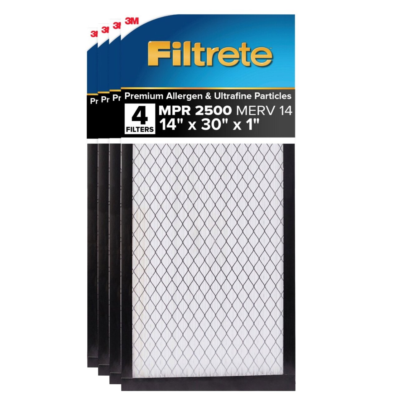 3M Filtrete 2500 Series 14x30x1 4-Pack Furnace Filter - Image 1