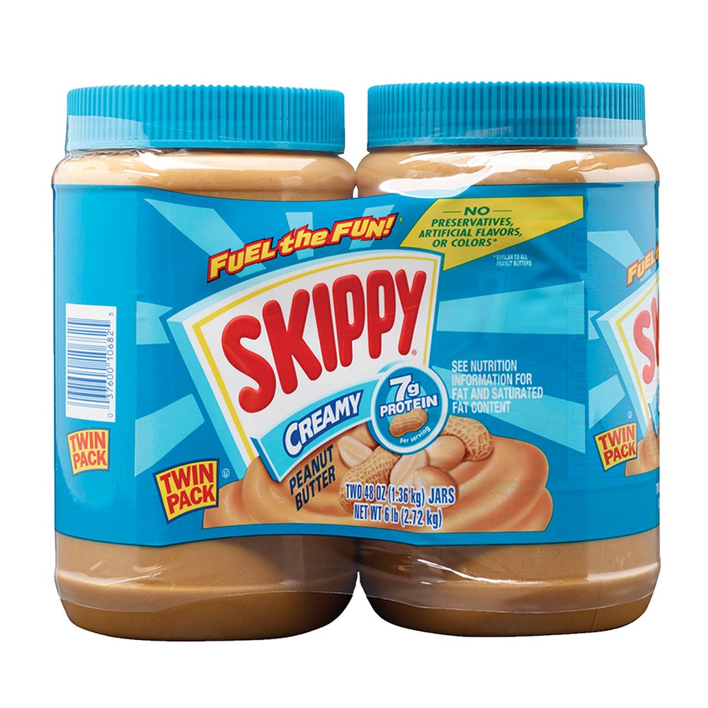 Skippy Creamy Peanut Butter, 2/48 oz (6 lbs) - Image 1
