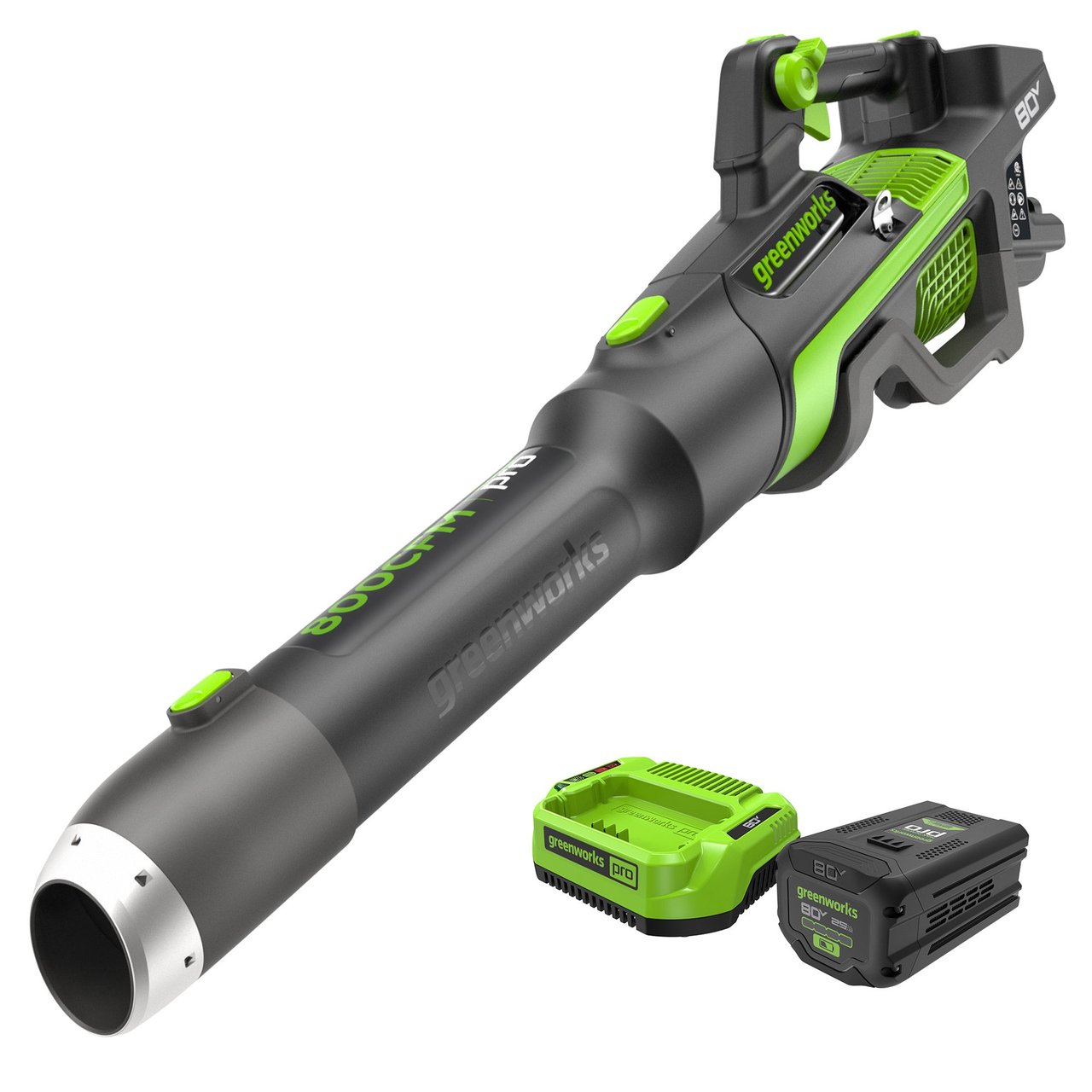 Greenworks 80V 800CFM Brushless Blower with 2.5Ah Battery & Charger - Image 1