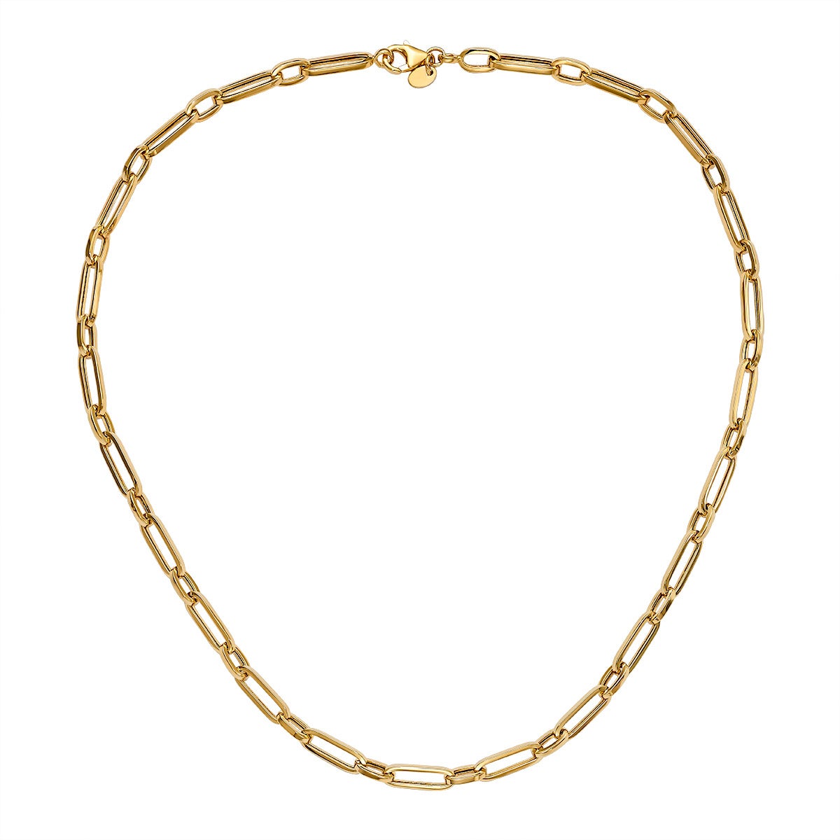 14kt Yellow Gold Paperclip Necklace Made in Italy - Image 1