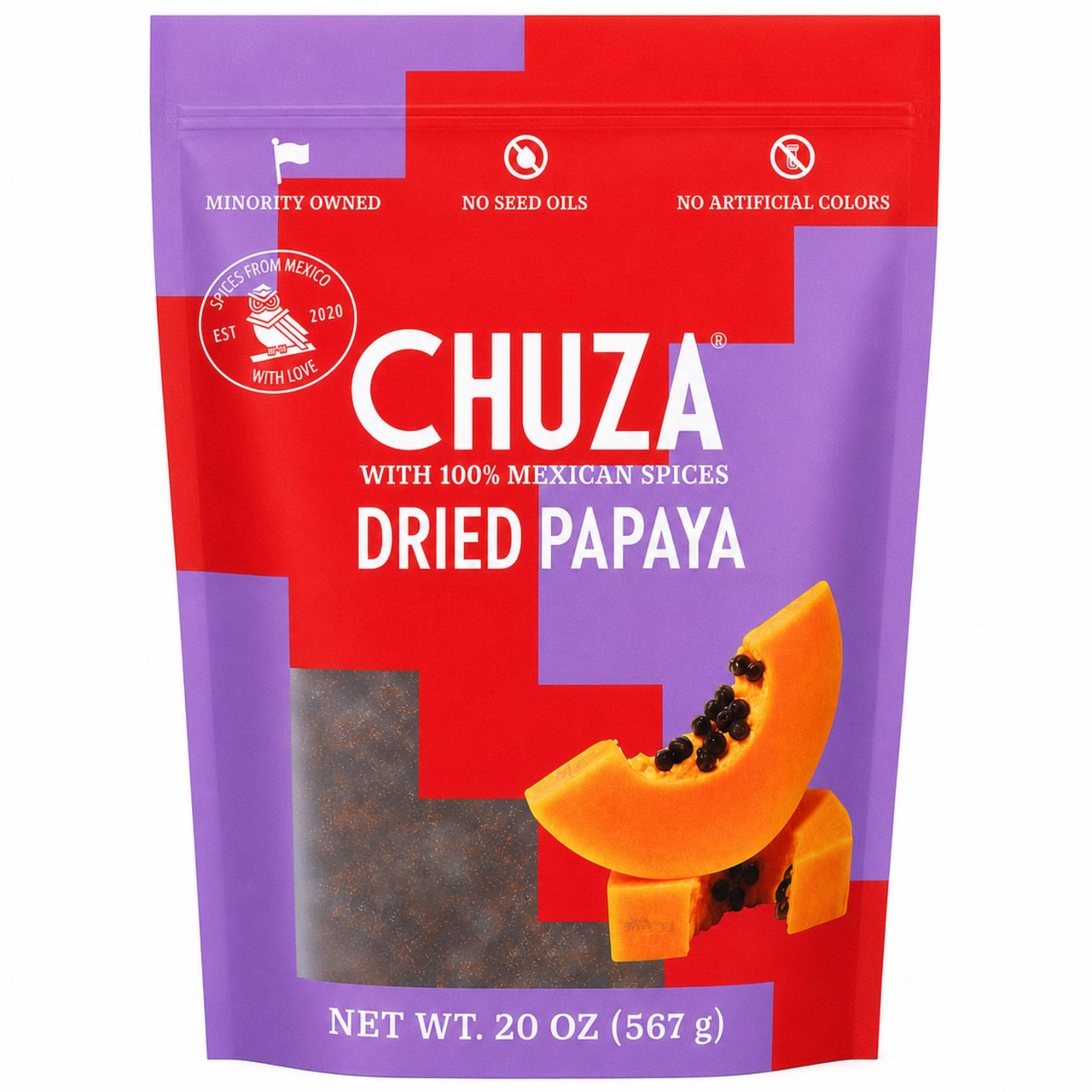 CHUZA DRIED SPICED PAPAYA 20 OUNCES - Image 1