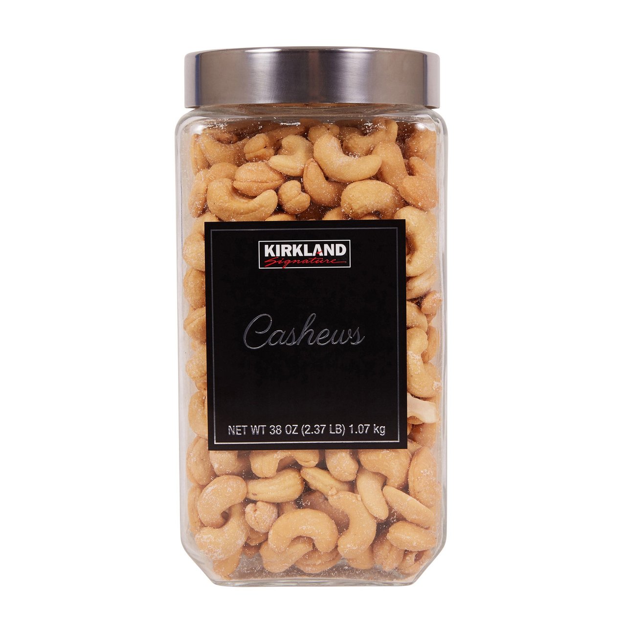 Kirkland Signature Black Label Whole Cashews, Salted, 38 oz - Image 1