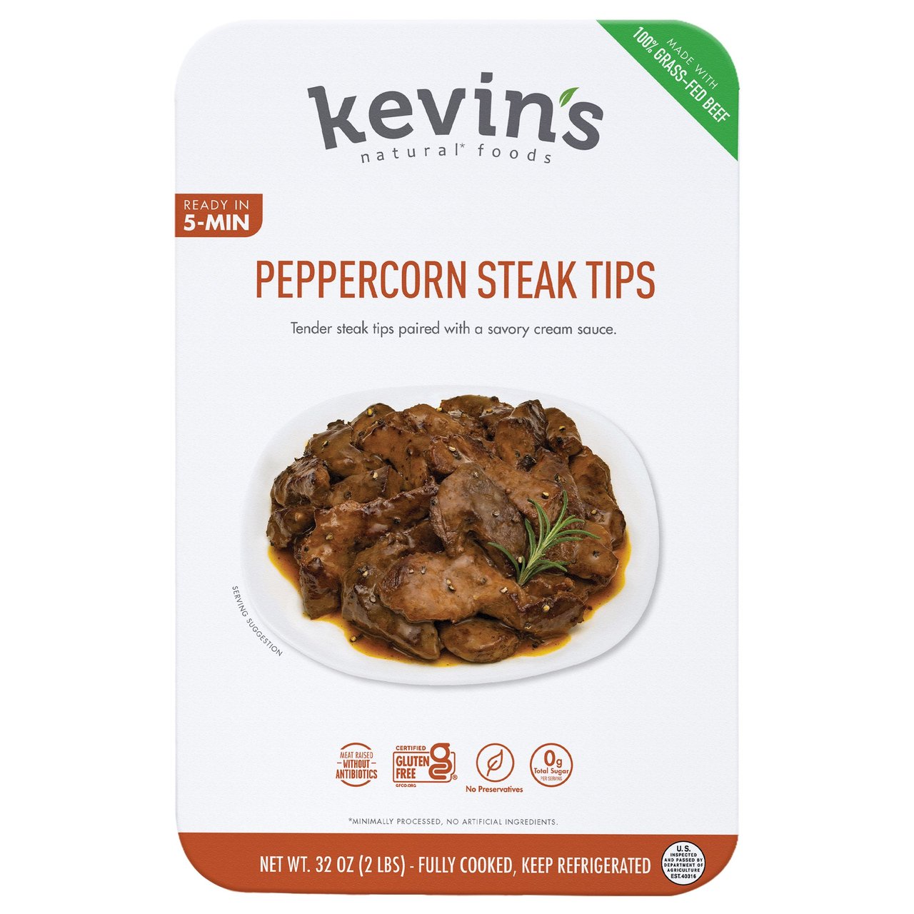 Kevin's Natural Foods Peppercorn Steak Tips 32 oz - Image 1