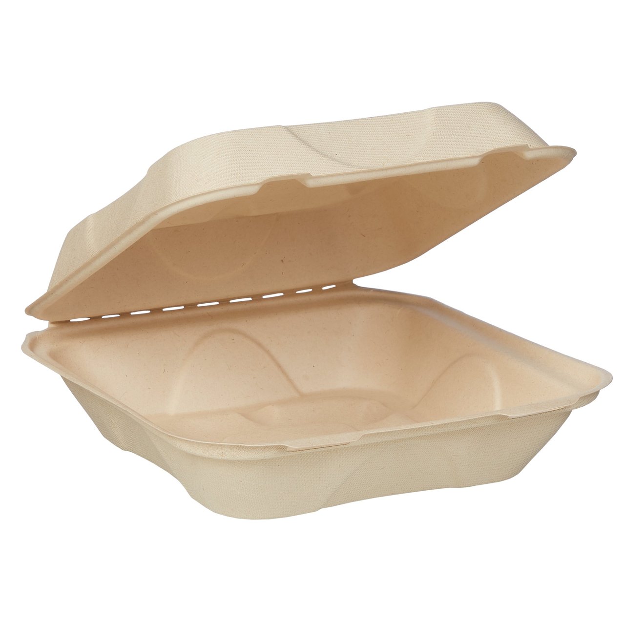 World Centric 9" x 9" 1-Compartment Compostable Fiber Tray, 100 CT - Image 1