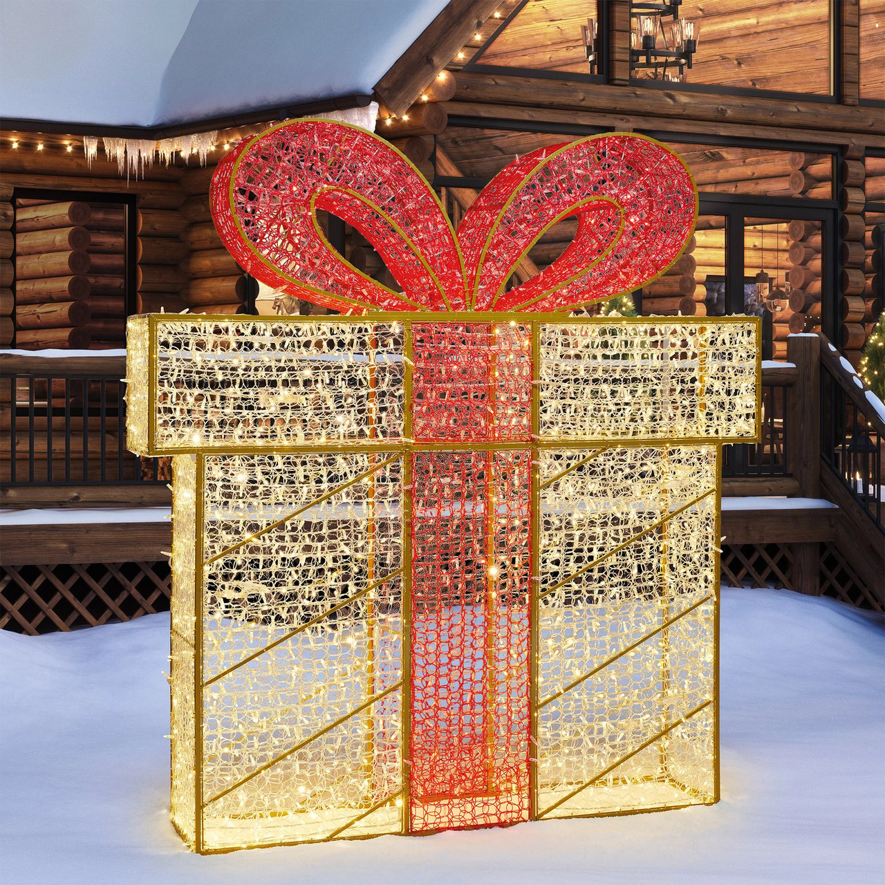 7' Light Up Present - Image 1