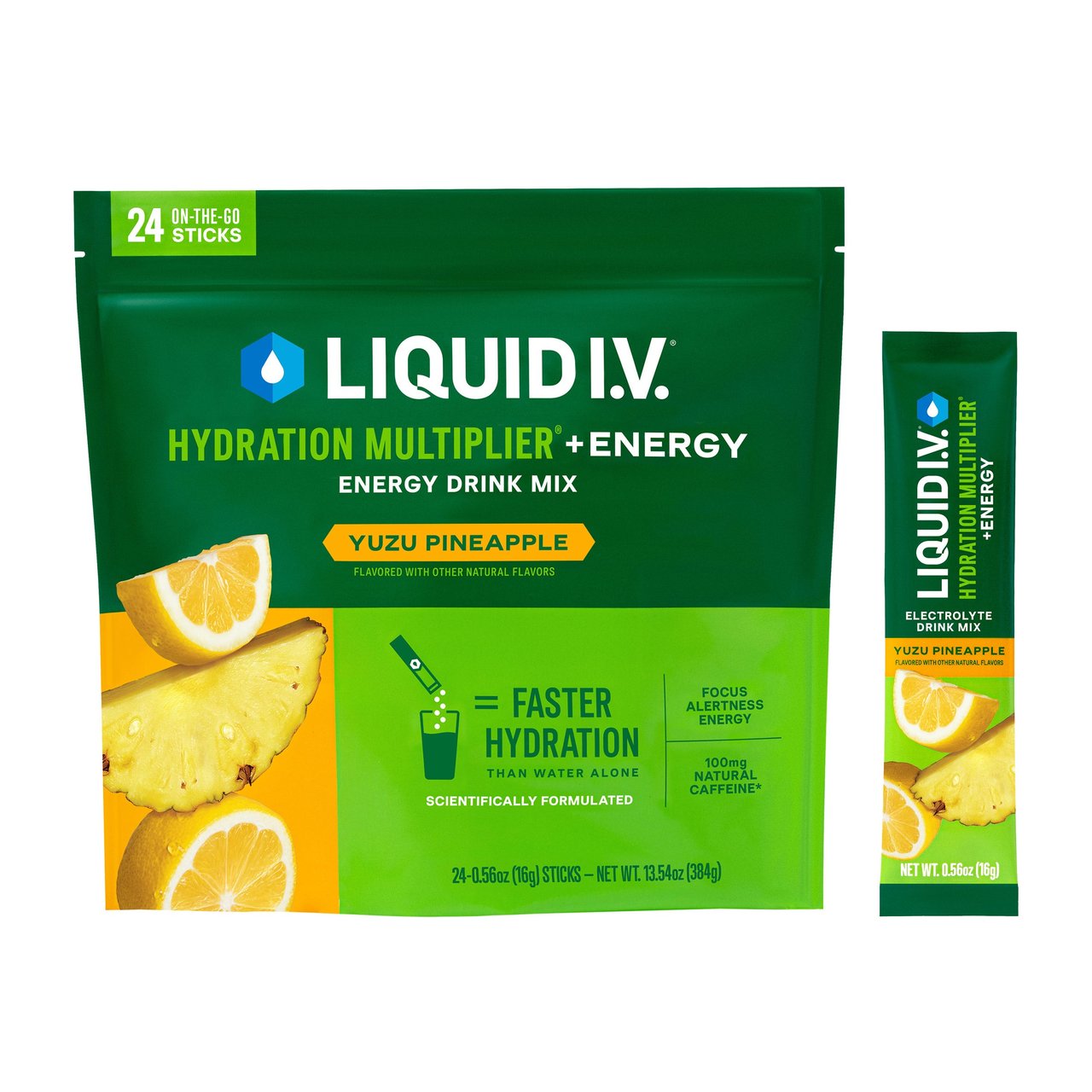 Liquid I.V. Energy Multiplier Yuzu Pineapple, 24 CT - Image 1