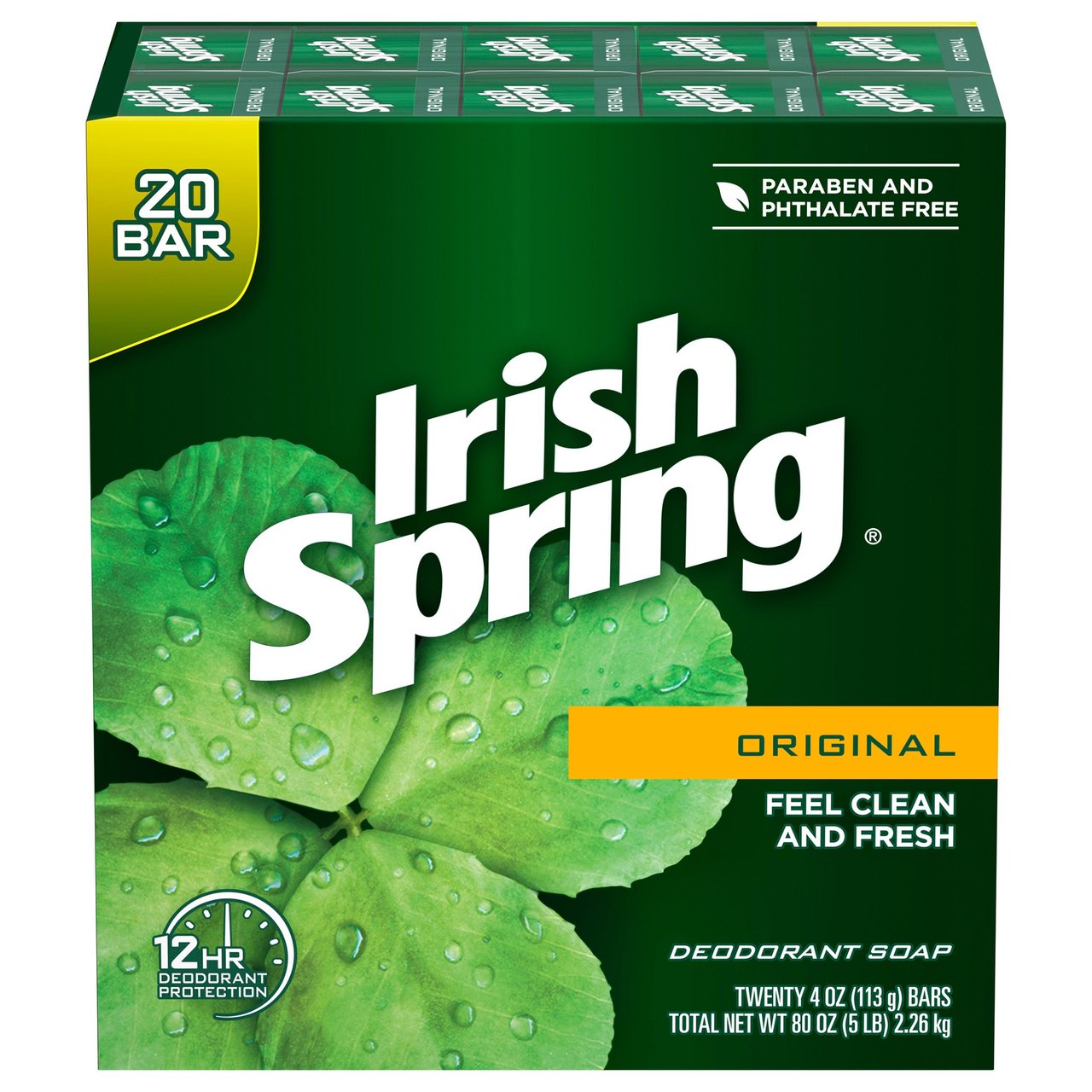 Irish Spring Bar Soap, Original Clean, 20 Pack