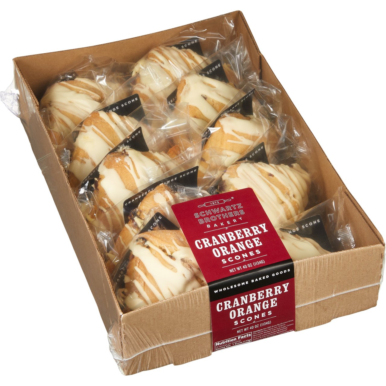 Schwartz Bros Cranberry Orange Scones 10/4 oz - Image 1