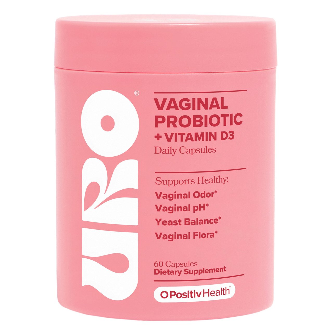 URO Vaginal Probiotic + Vitamin D3, 60 Capsules - Image 1