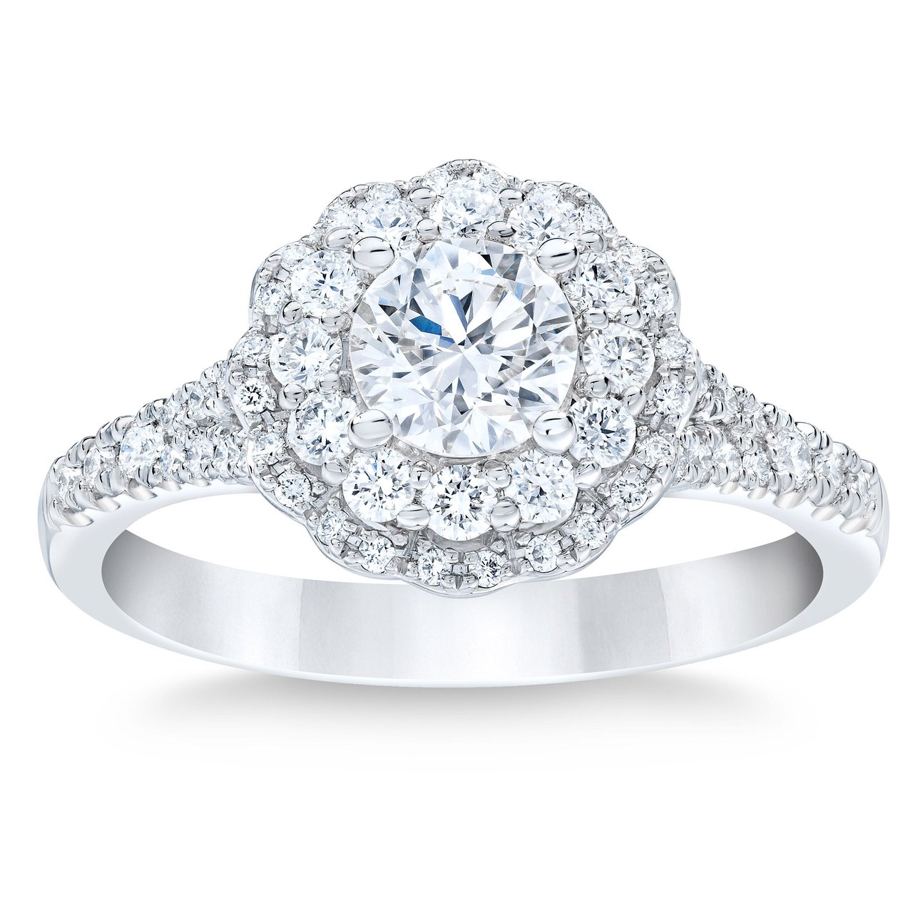 Platinum VS2 I 1.20 ctw Round Diamond Ring (0.70 ct Center) - Image 1
