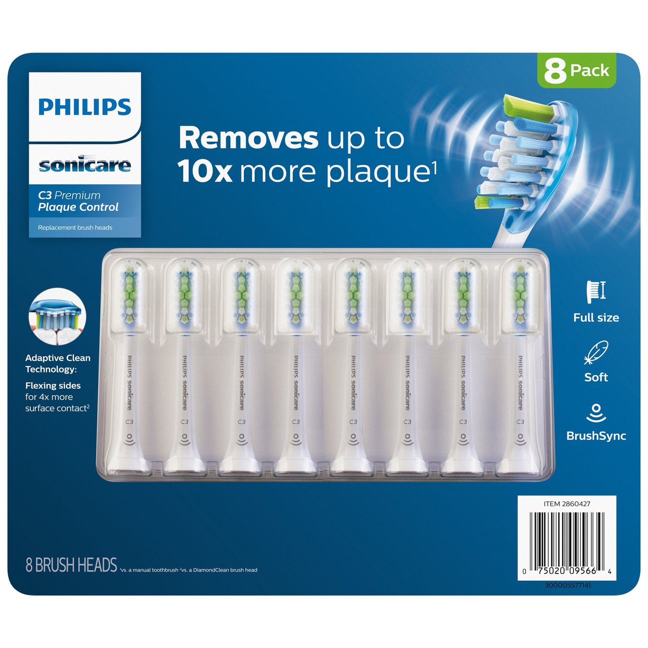Philips Sonicare DiamondClean 8-Pack Medium Bristle Replacement Brush Heads - Image 1