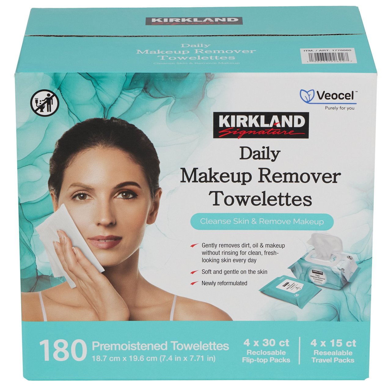 Kirkland Signature Daily Facial Towelettes 180 Count - Image 1