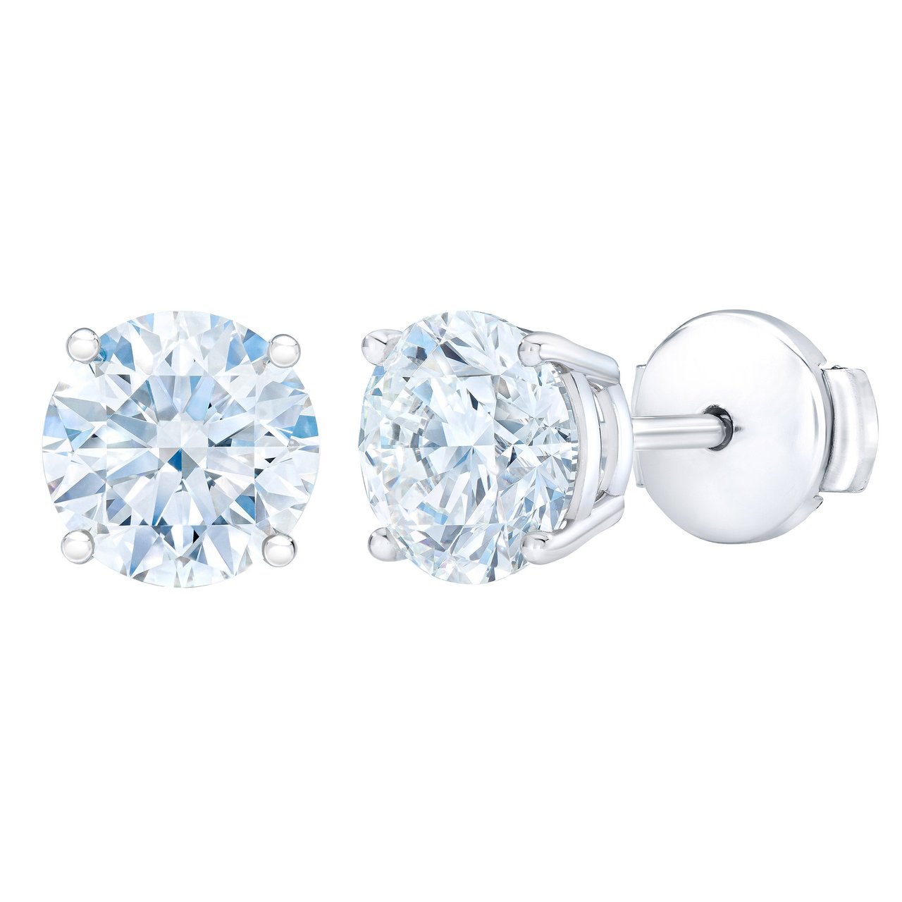 2.41CTW ROUND DIAMOND PLATINUM STUD EARRINGS VVS1/VVS2 "I" COLOR - Image 1