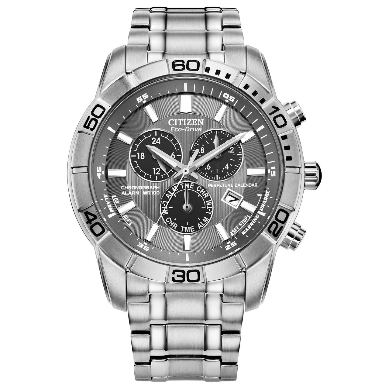 Citizen Eco-Drive Brycen Chronograph Stainless Steel Quartz Men's Watch - Image 1