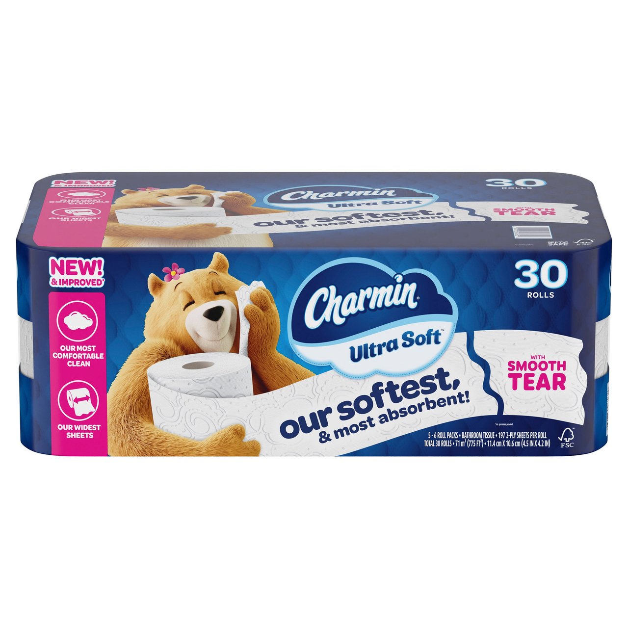 CHARMIN ULTRA SOFT 775 SQ FT 30 ROLLS / 197 SHEETS - Image 1