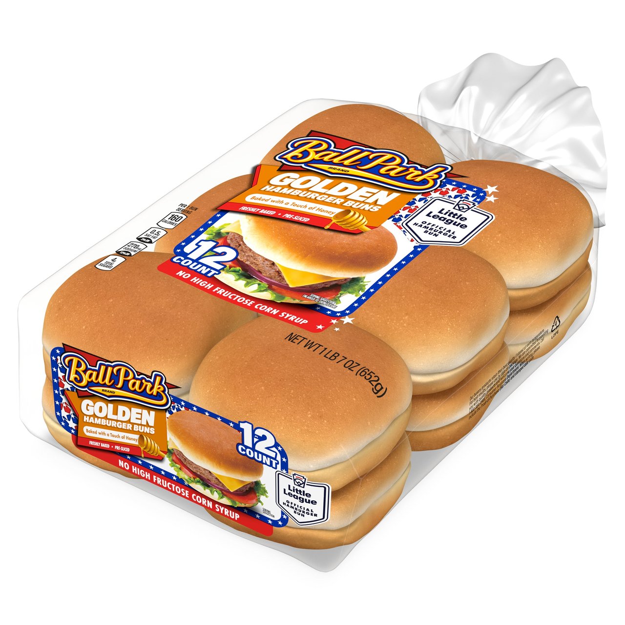 Ball Park 4" Golden Hamburger Buns, 12 CT - Image 1