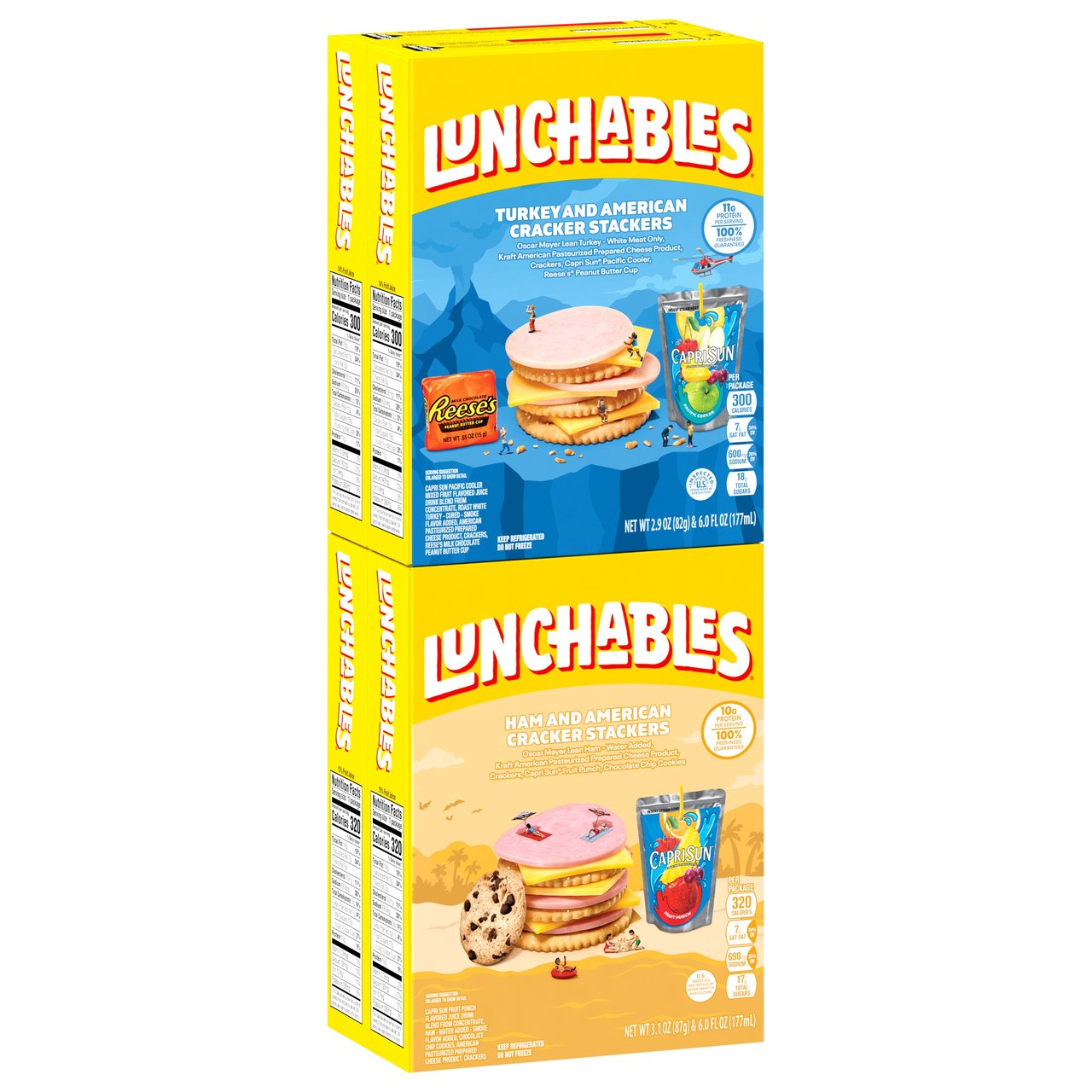 Lunchables Cracker Stackers, Ham & Turkey Variety Pack, 4 CT - Image 1