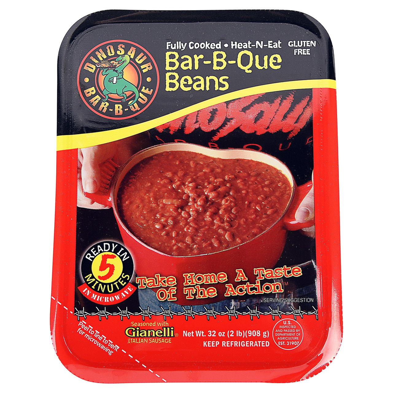 DINOSAUR BBQ BAKED BEANS 32 OZ (2 LB) - Image 1