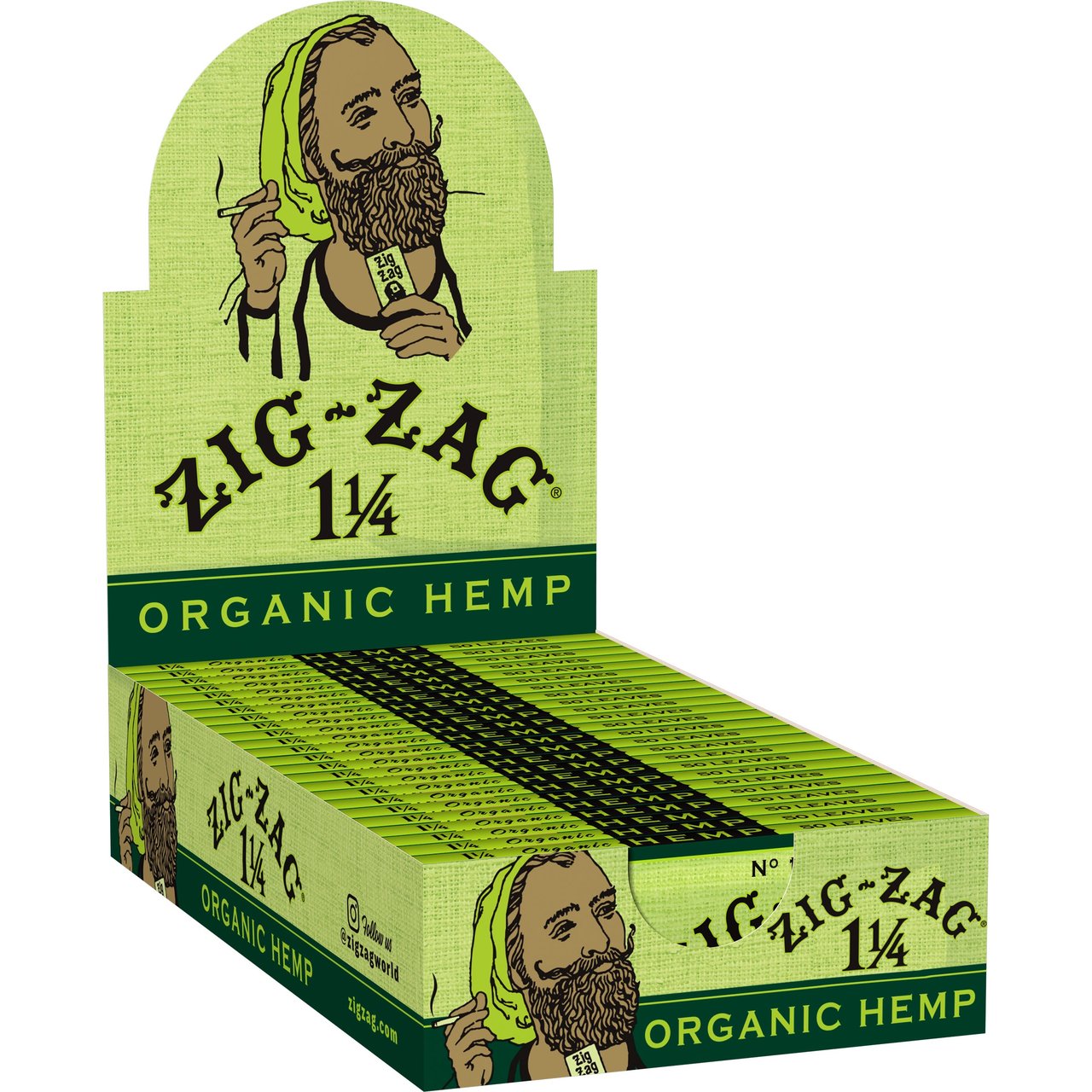 Zig-Zag 1 1/4 Organic Hemp Rolling Papers, 24 Booklet Carton