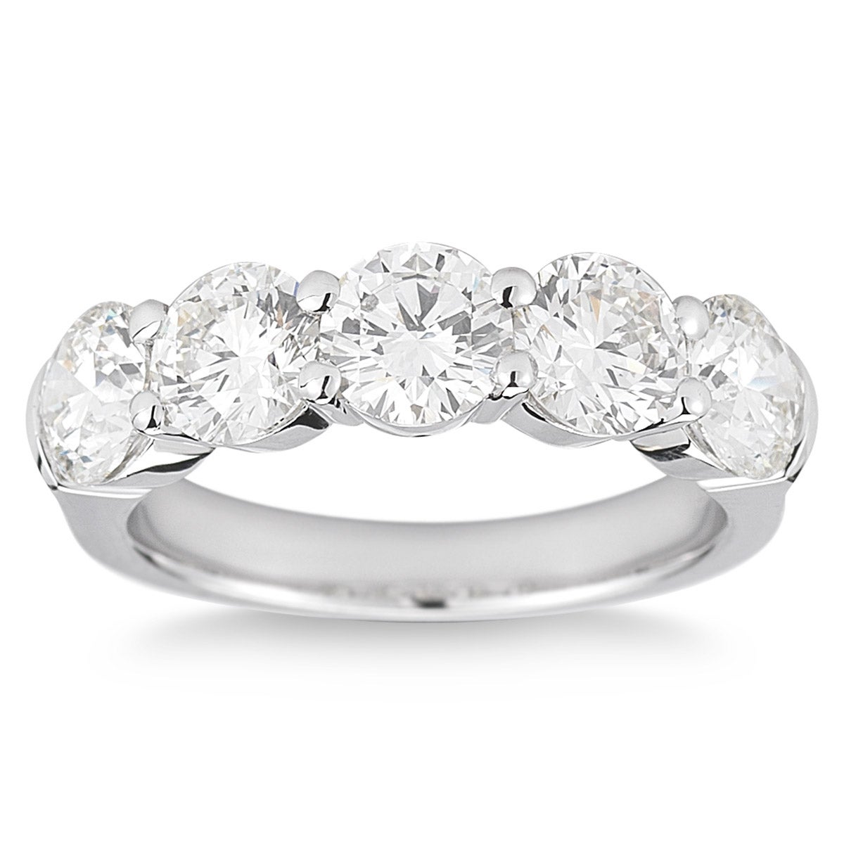 Platinum 3.00 ctw VS2 Clarity, I Color Diamond Five Stone Ring - Image 1