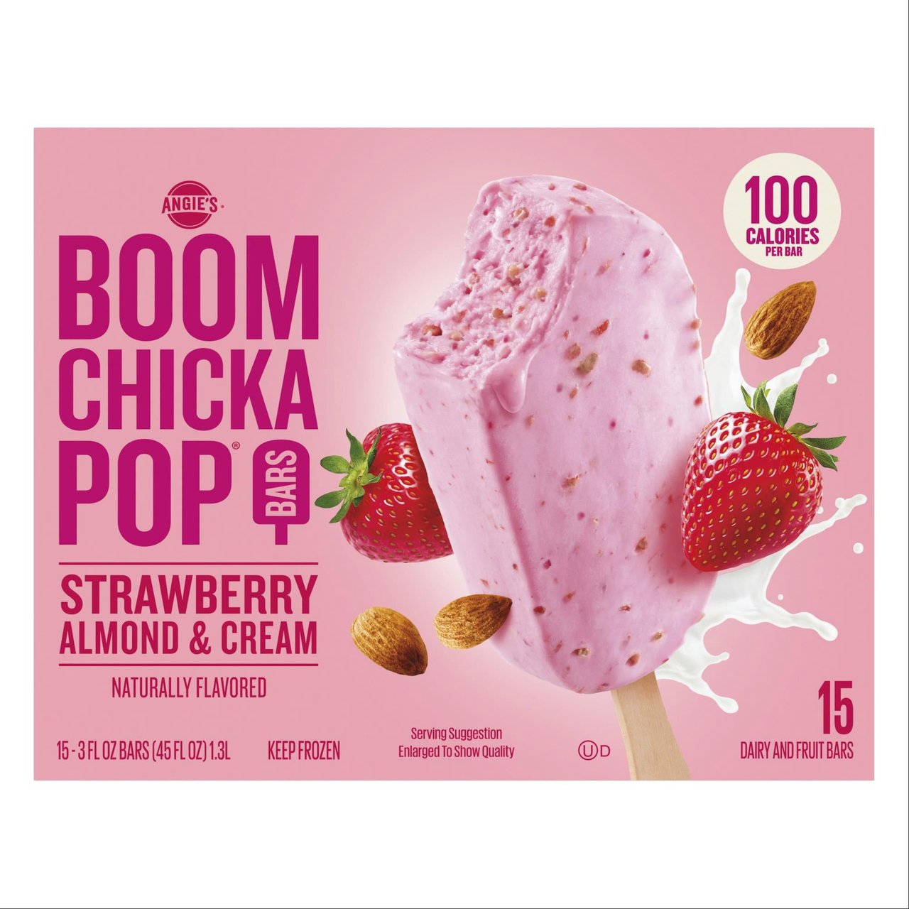 Angie's Boomchickapop Strawberry Almond Cream Bars 15/3 oz - Image 1