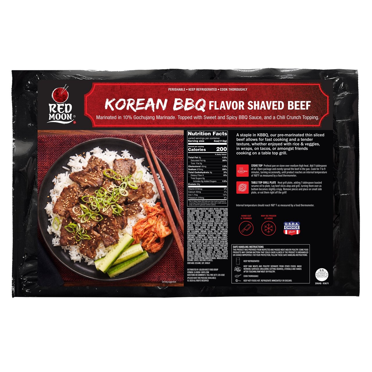 RED MOON KOREAN BBQ SHAVED BEEF PER POUND - Image 1