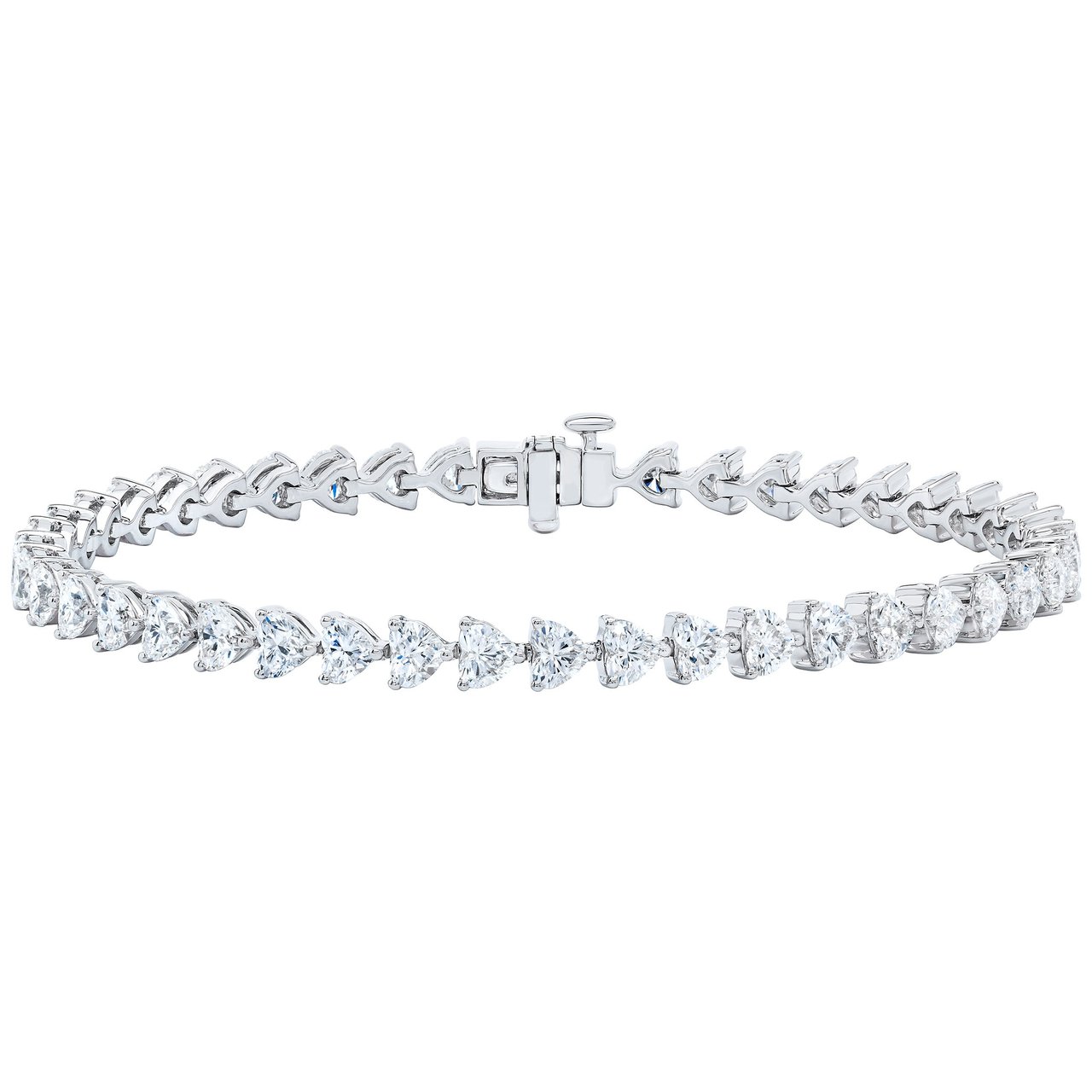 14kt White Gold VS2 I 7.25ctw Heart Diamond Bracelet - Image 1