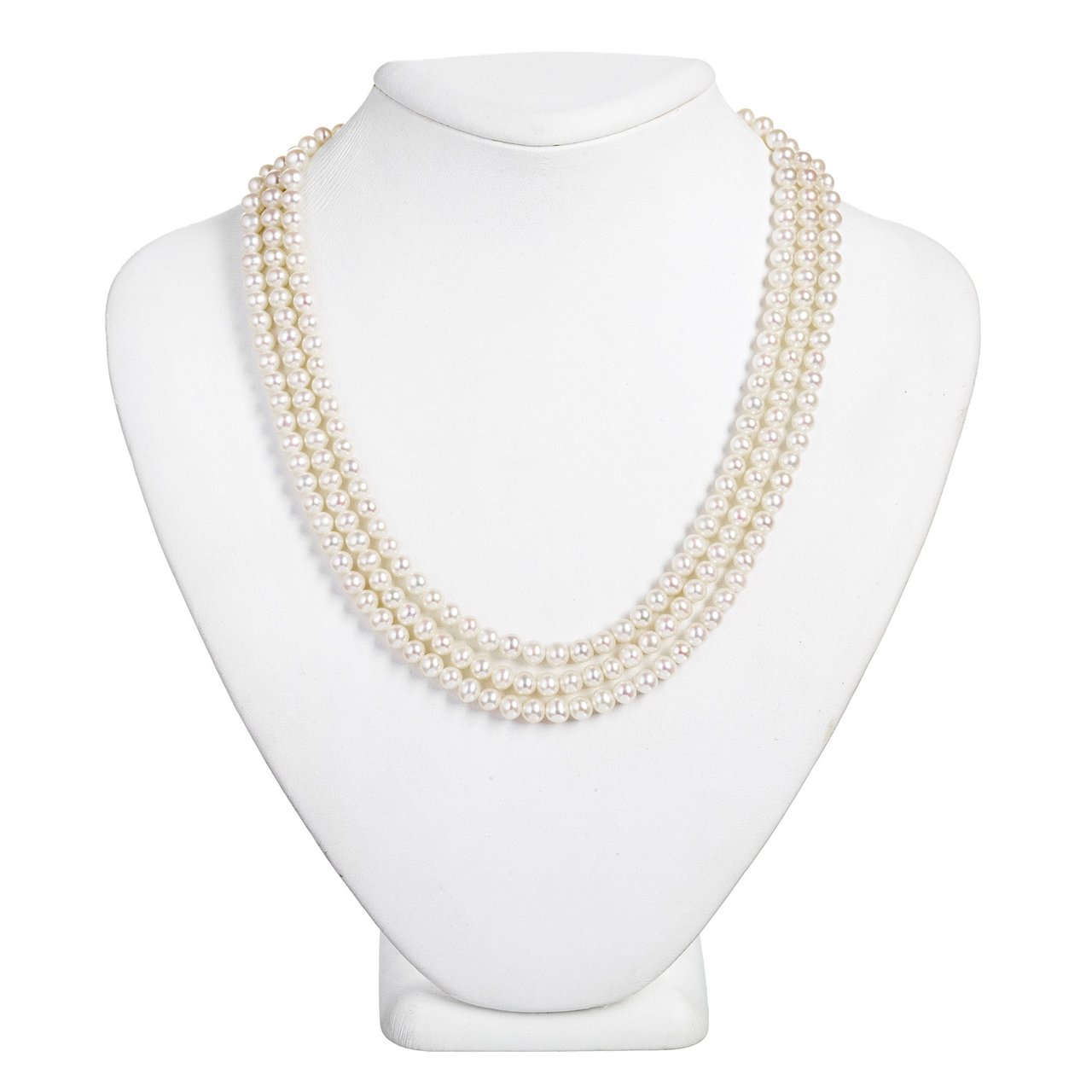 Three Row Freshwater Graduated Pearl Necklace - Image 1