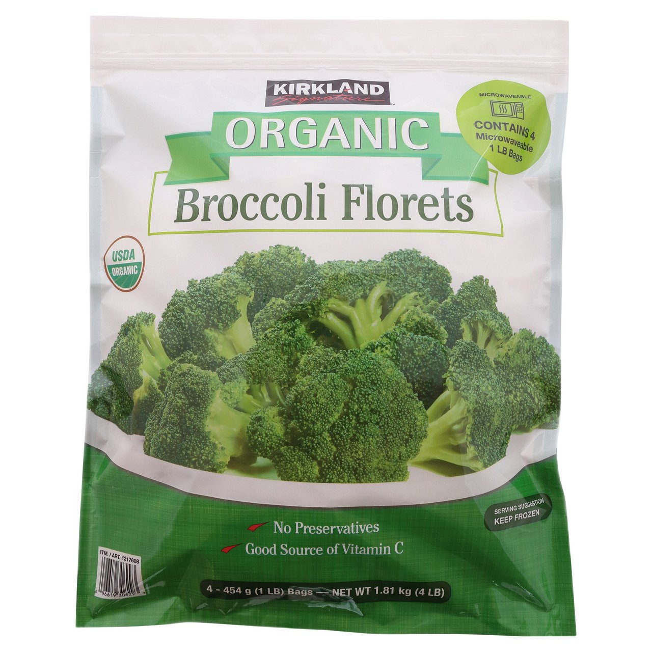 Kirkland Signature Organic Broccoli, 4 16-Ounce Bags