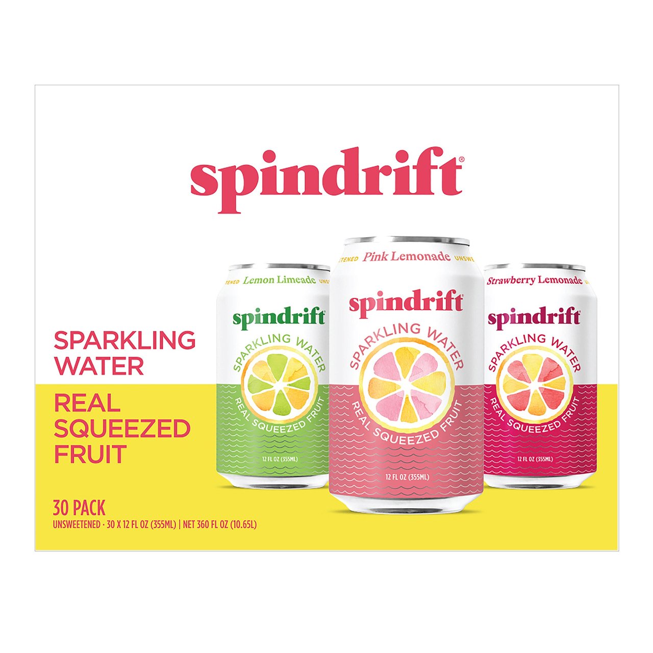 Spindrift Lemonade Variety 30/12 Ounce Cans - Image 1