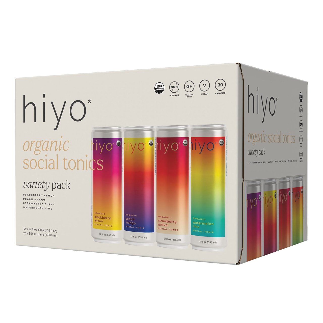 Hiyo Organic Social Tonic Non-Alcoholic 12/12oz - Image 1