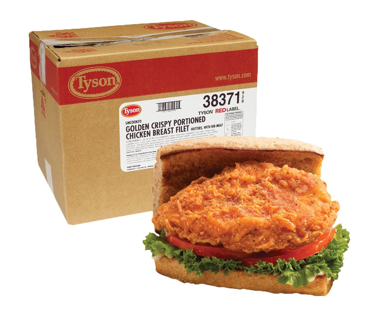 Tyson Red Label Breaded Chicken Breast Filet Fritters, 10 lb - Image 1