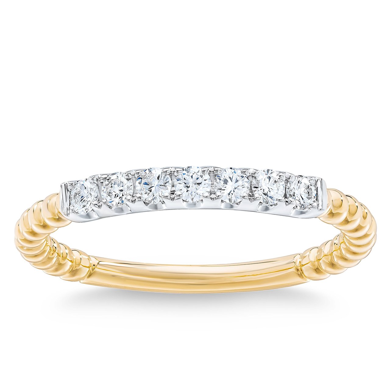 14kt Yellow & White Gold VS2 I 0.24ctw Round Diamond Band - Image 1