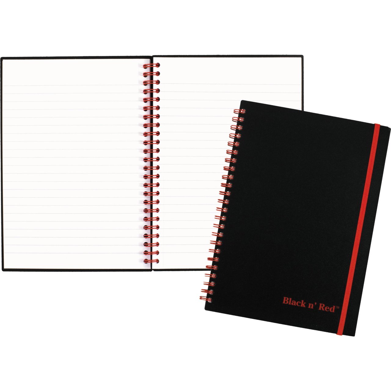 Black n' Red Twinwire Poly Cover Notebook, Legal Rule, 8.25" x 5.875", 70 Sheets (JDKC67009) - Image 1
