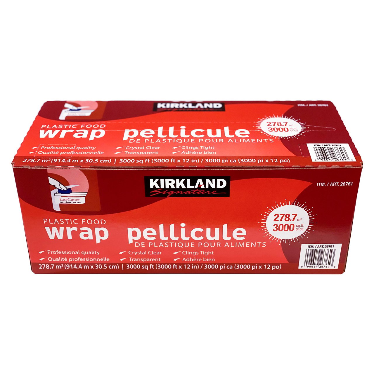 Kirkland Signature Plastic Food Wrap, 12 in x 3,000 ft - Image 1