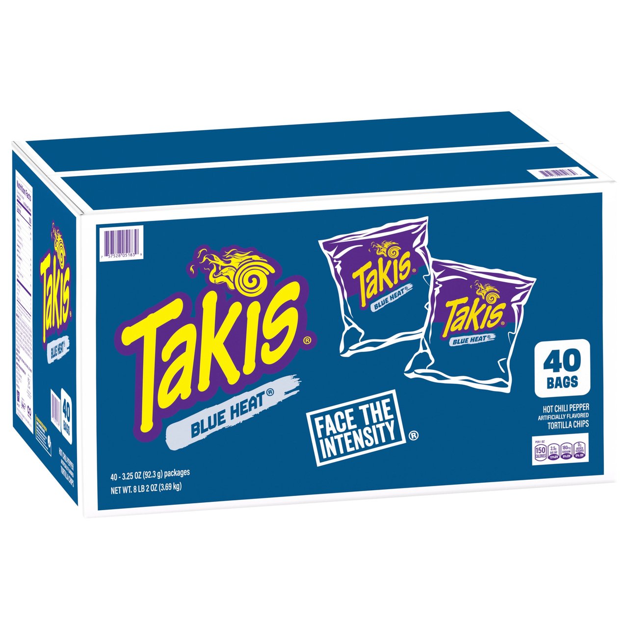 Takis Blue Heat Rolled Tortilla Chips, 3.25 oz, 40-Count - Image 1