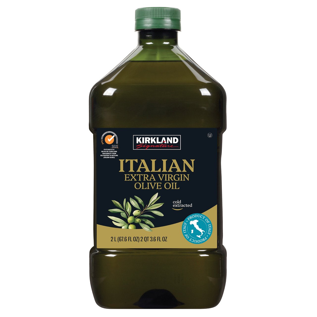 Kirkland Signature 100% Italian Extra Virgin Olive Oil 2 Liter Bottle - Image 1