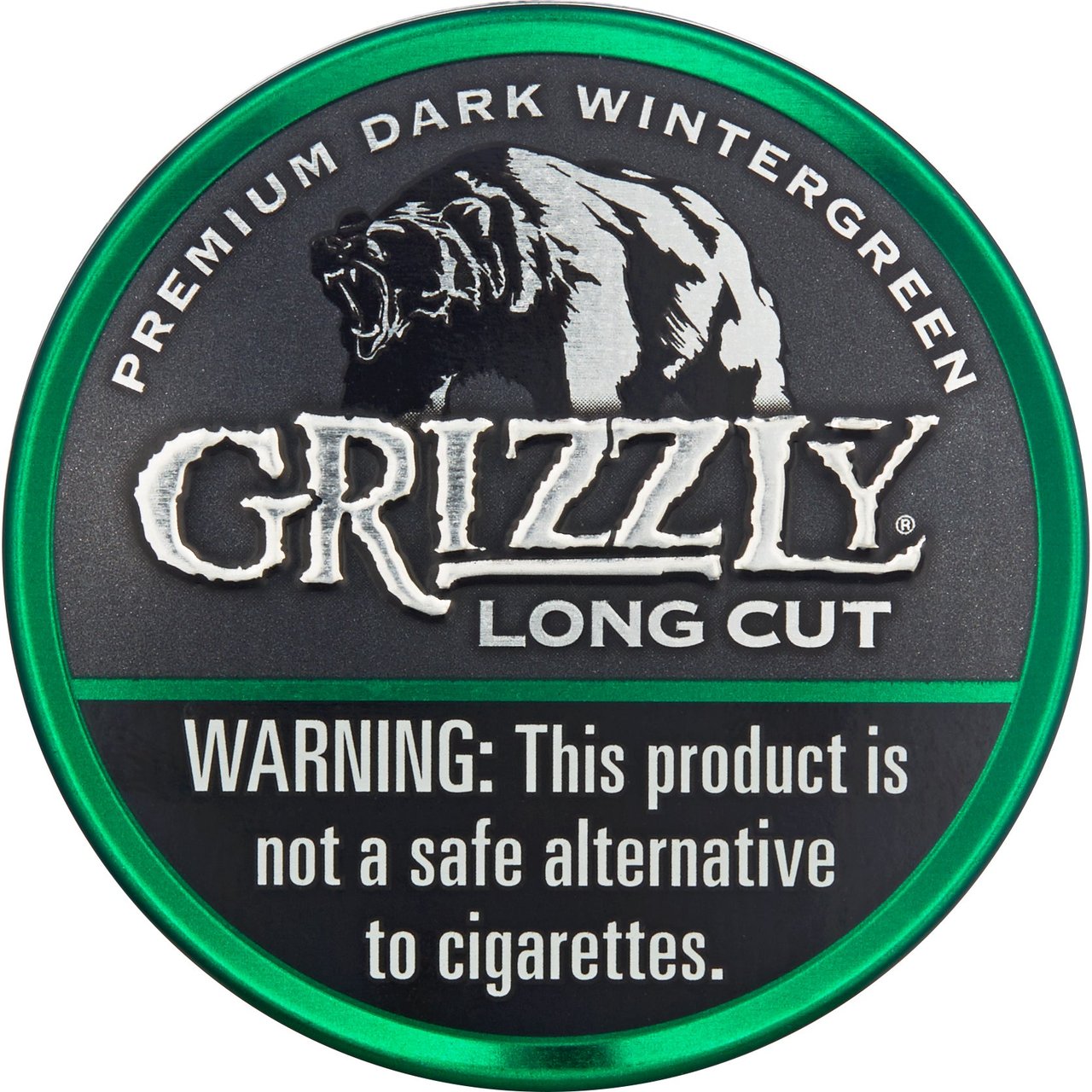 Grizzly Premium Dark Long Cut Wintergreen Smokeless Tobacco, 5-Pack / 1.2 oz - Image 1
