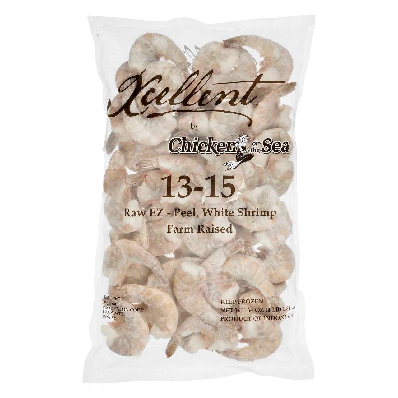 U-15 Farmed White Prawn 4 lb Bag - Image 1