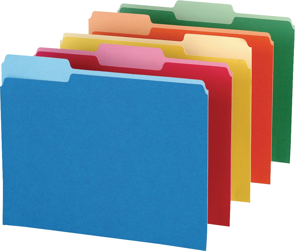 Pendaflex Two-Tone Color File Folders, 1/3 Cut Assorted Tabs, Letter Size, Assorted Colors, 100 Count