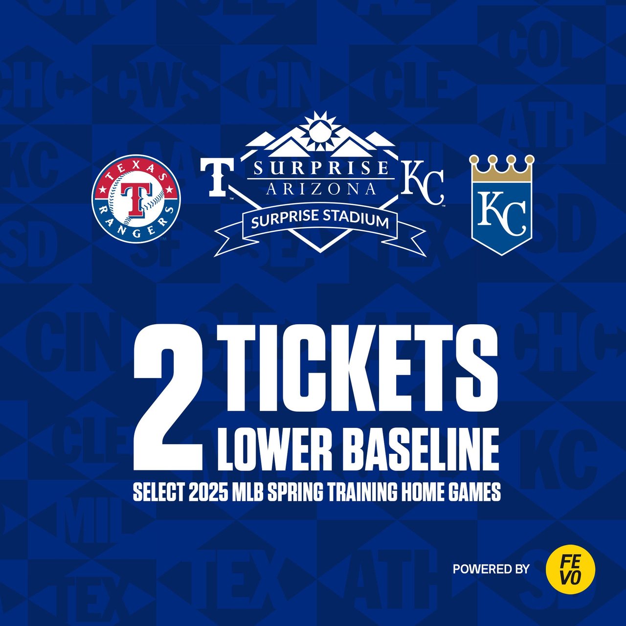 MLB Spring Training Surprise Stadium - 2 Lower Baseline Tickets (Non-Refundable)