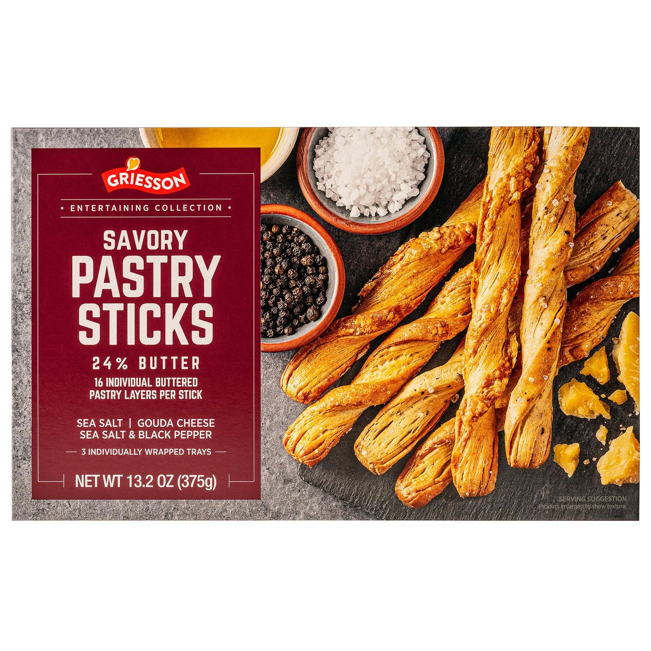 Griesson Entertaining Collection Savory Pastry Sticks Variety 3-Pack, 13.2 oz - Image 1