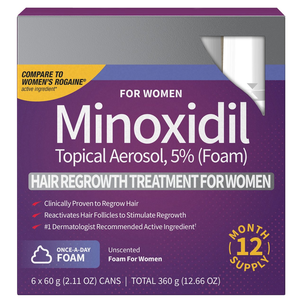 Women's Minoxidil by Perrigo Topical Foam 6-Pack, 2.11 oz Each