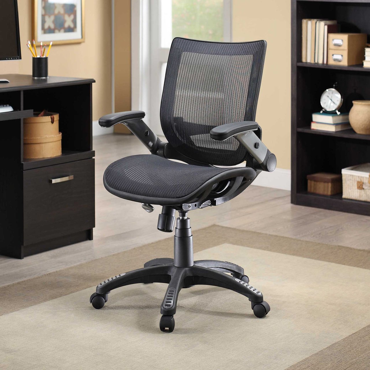BAYSIDE FURNISHINGS METREX MESH CHAIR FLIP ARMS - Image 1