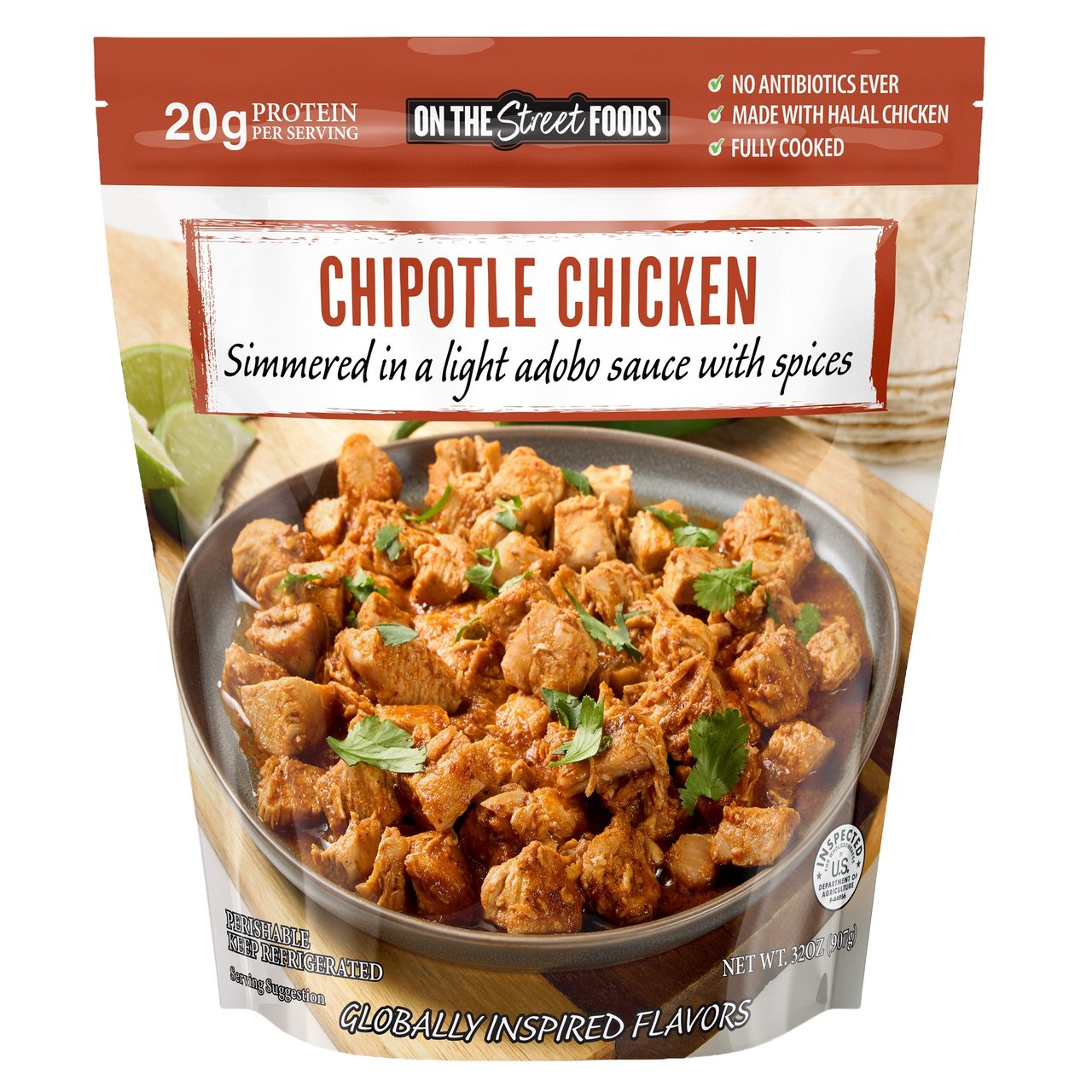 On The Street Foods Chipotle Chicken, 32 oz - Image 1