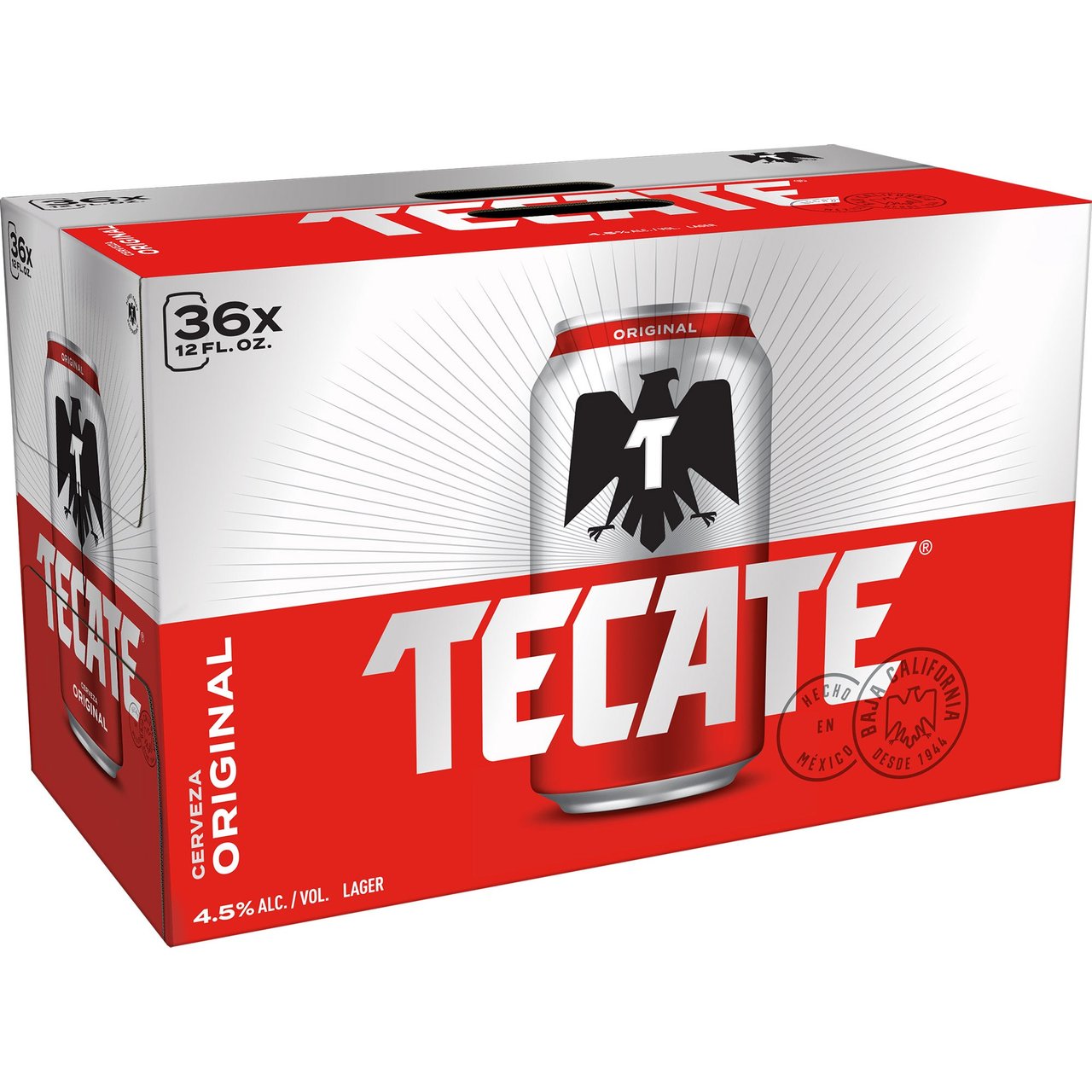 Tecate Original Mexican Beer 36/12 oz Cans