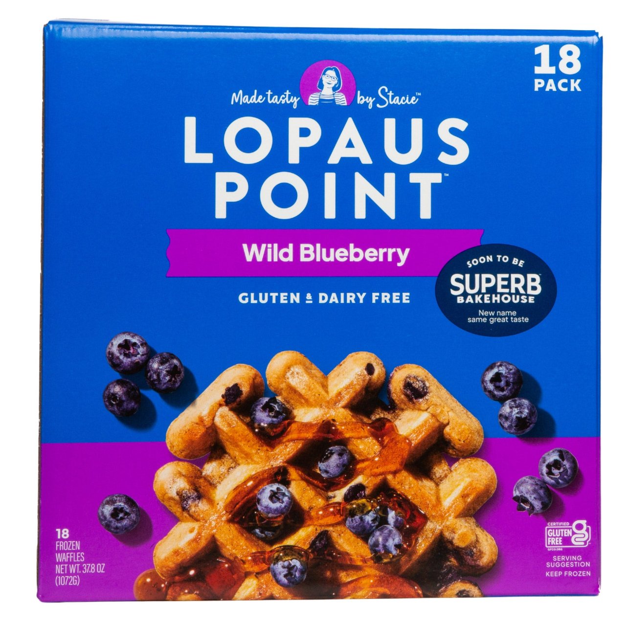 Lopaus Point Wild Blueberry Waffle 37.8 Ounce Box - Image 1