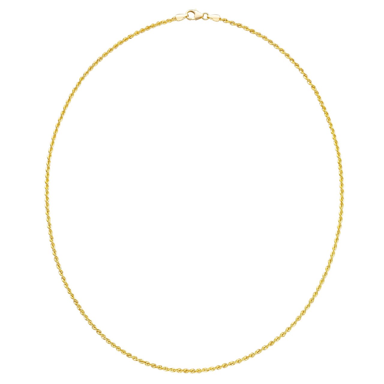 14KT Yellow Gold 18" Diamond Cut Rope Chain Made in Italy - Image 1